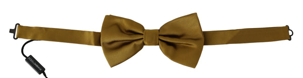 Elegant Mustard Silk Bow Tie