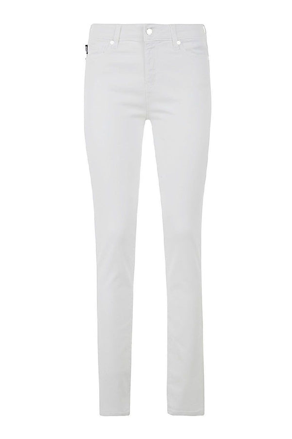 Chic White Cotton Blend Denim