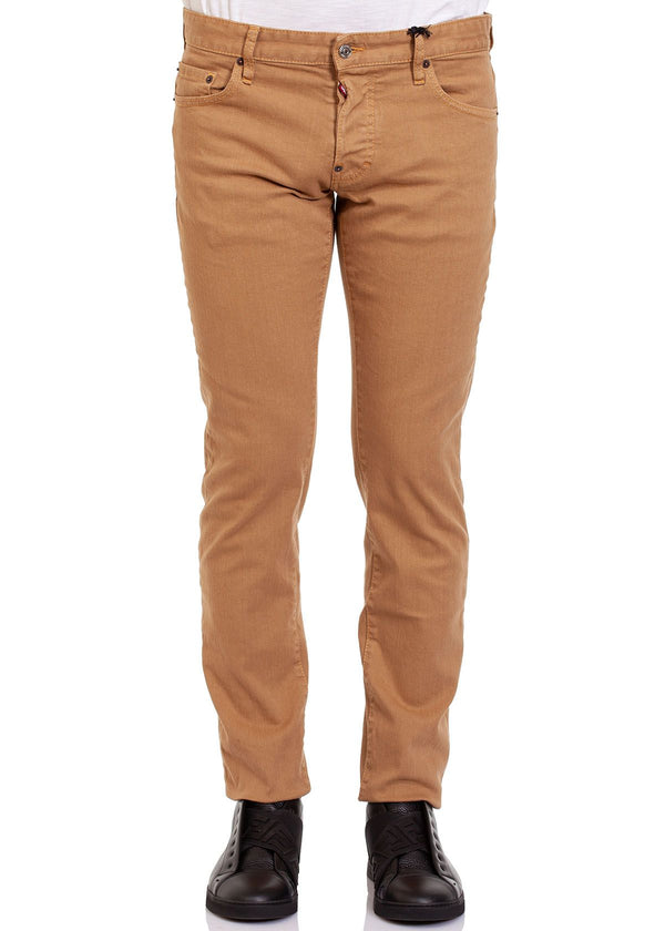 Sleek Brown Denim with Stretch