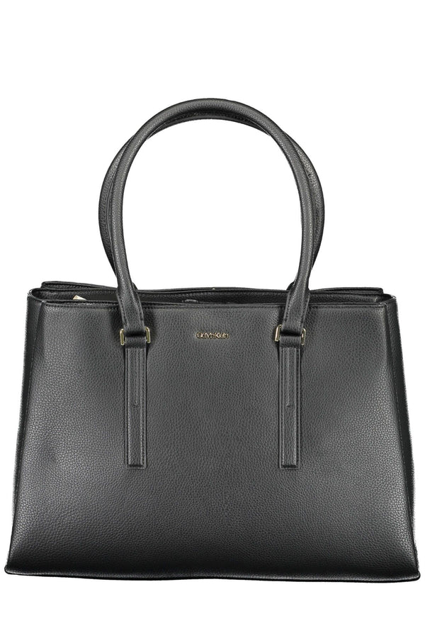 Black Polyester Women Handbag