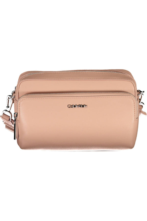 Pink Polyester Women Handbag