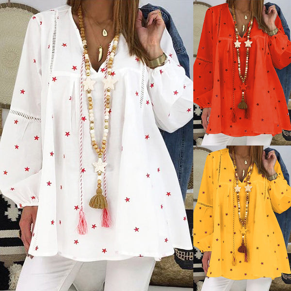 Openwork shirt with lace stitching