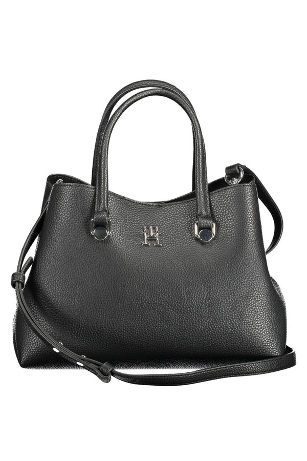 Black Polyester Women Handbag