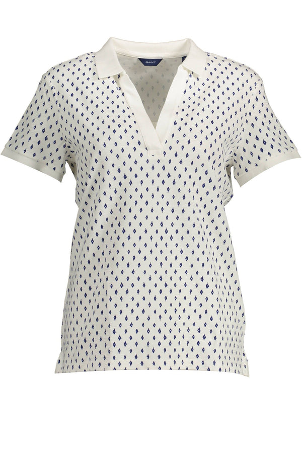 Chic White Short-Sleeved V-Neck Polo