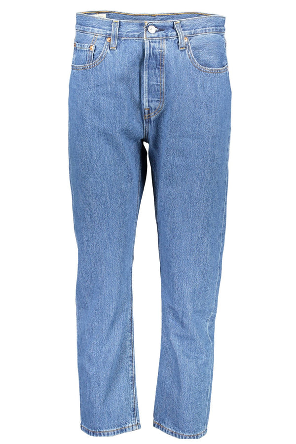 Chic Blue Cotton 5-Pocket Jeans for Women