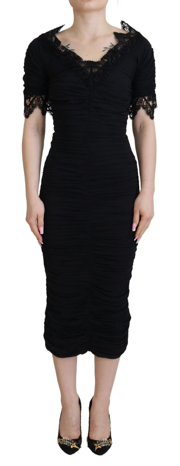 Elegant Sheath Short Sleeve Midi Dress