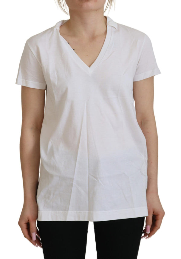 Elegant White Cotton Top Tee