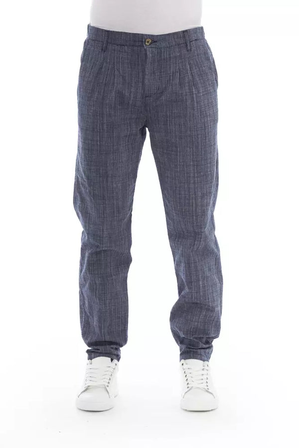 Blue Cotton Men Chino Pants