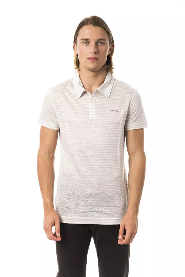 Beige Linen Men Polo Shirt