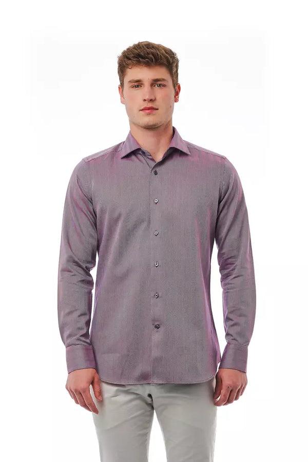 Burgundy Cotton Men Shirt