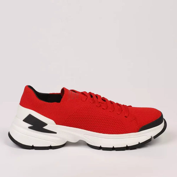 Red Textile Men Sneaker