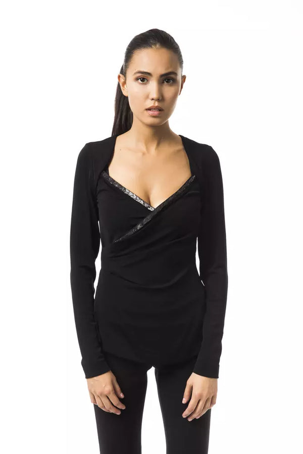 Black Viscose Women Top