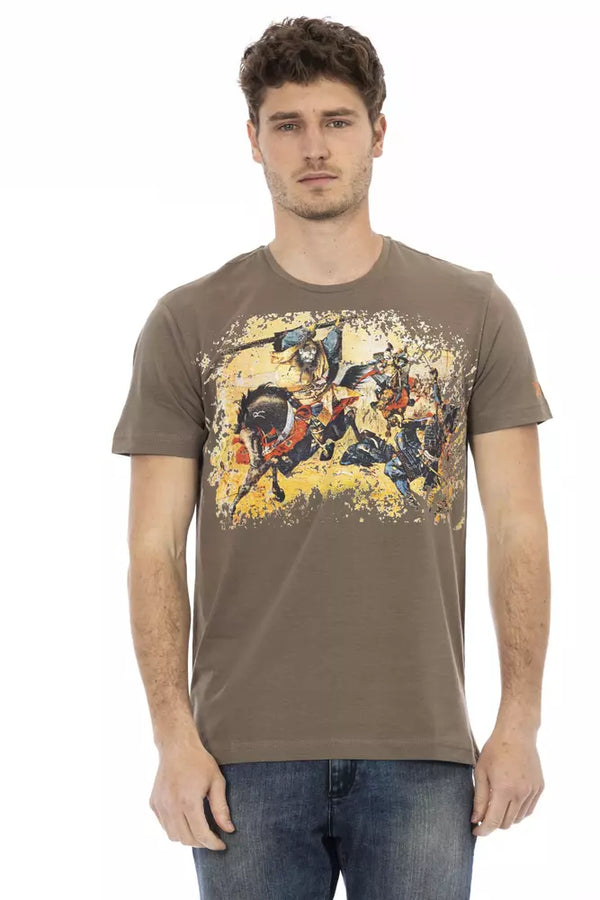 Brown Cotton Men T-Shirt