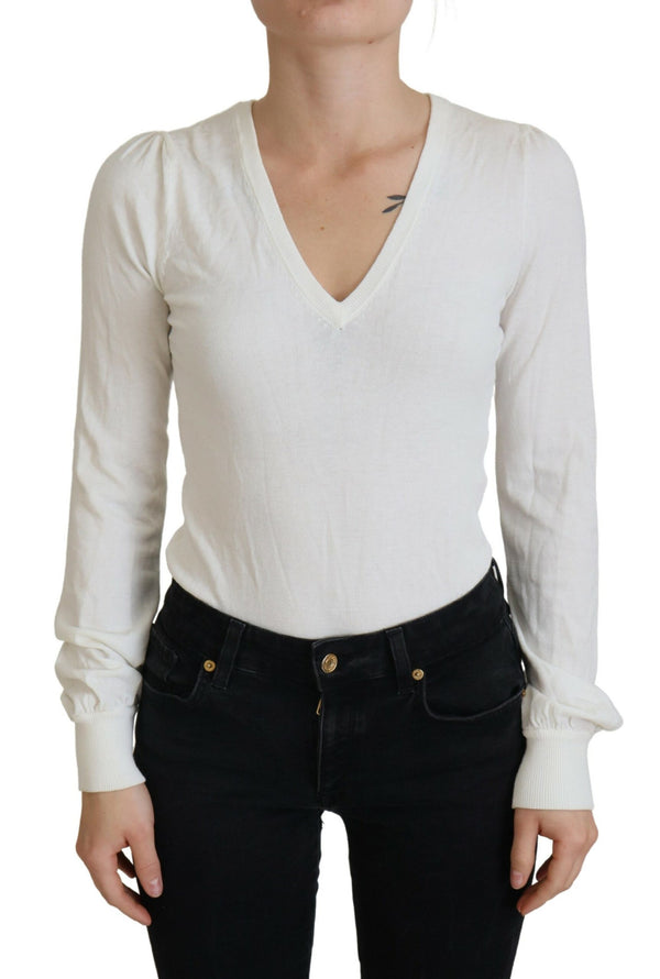 Chic Ivory Casual Blouse