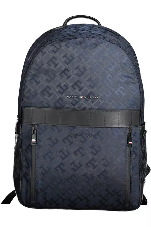 Blue Polyester Men Backpack