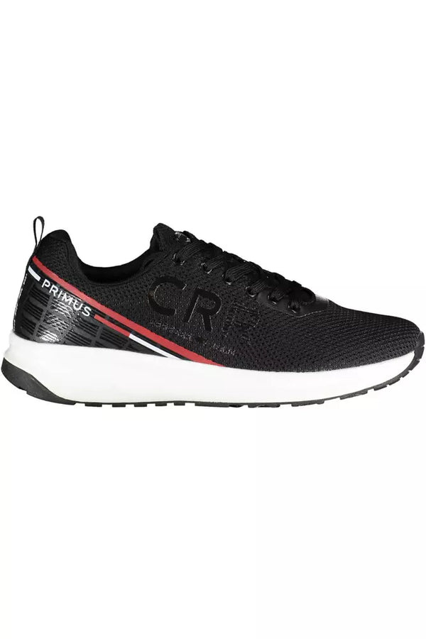 Sleek Black Sports Sneakers with Striking Contrasts