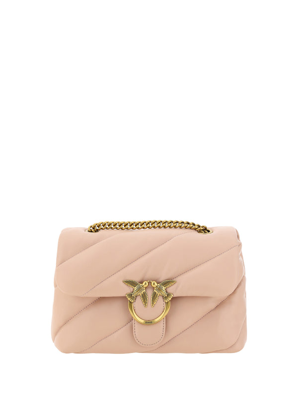 Elegant Light Pink Quilted Shoulder Bag