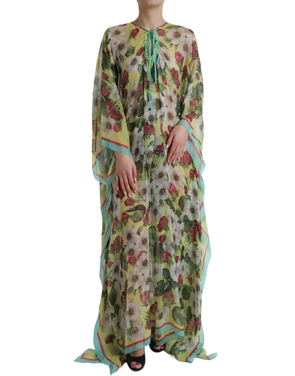 Elegant Floral Silk Maxi Dress