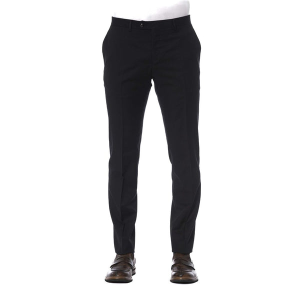 Black Virgin Wool Men Pant