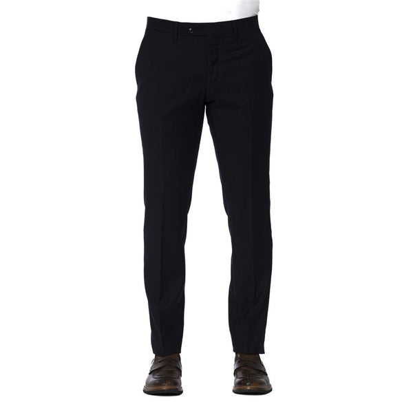 Blue Wool Men Pants