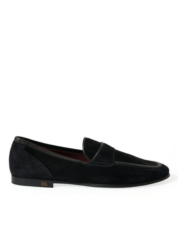 Elegant Velvet Black Loafers for Men