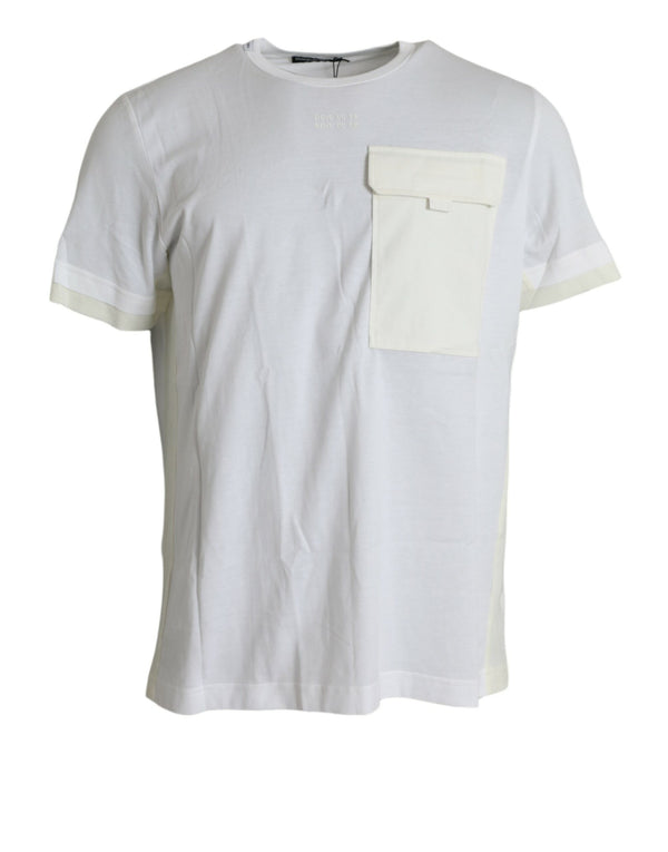 Elegant White Crew Neck Cotton Tee