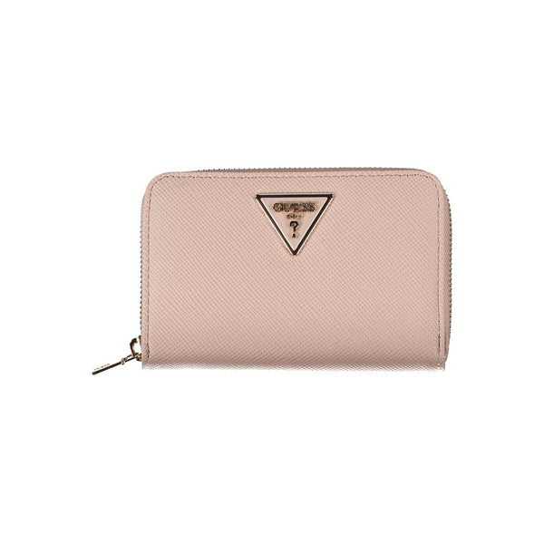 Chic Pink Polyethylene Zip Wallet