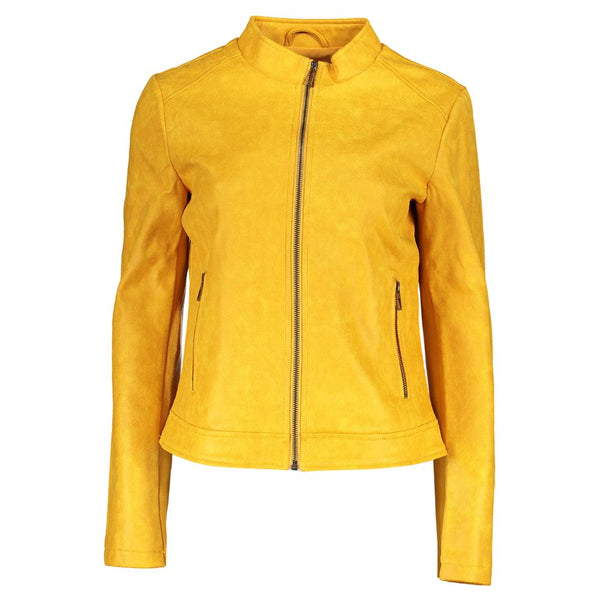 Vibrant Yellow Athletic Jacket with Chic Logo