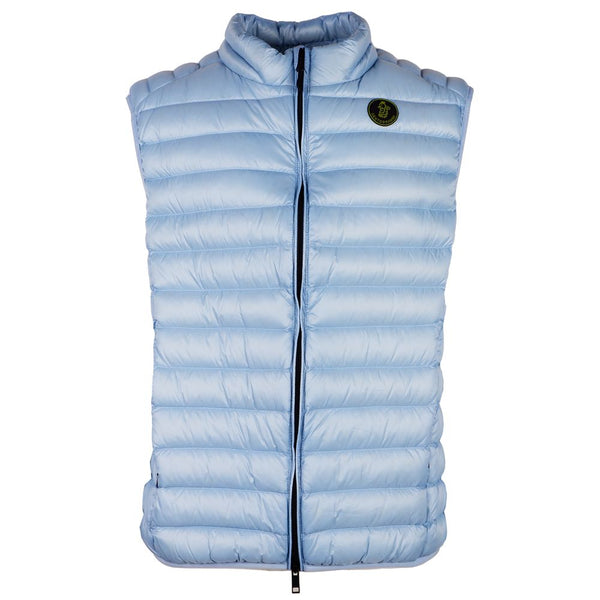 Elegant Light Blue Men's Padded Nylon Vest