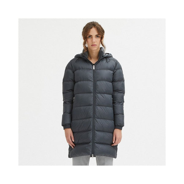 Luxurious Padded Hooded Jacket in Dark Grey