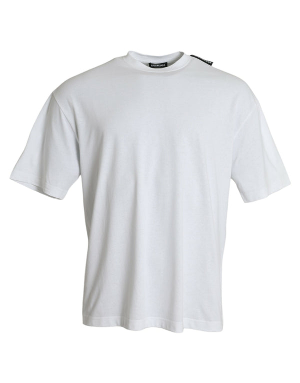 Off White Cotton Jersey Round Neck T-shirt