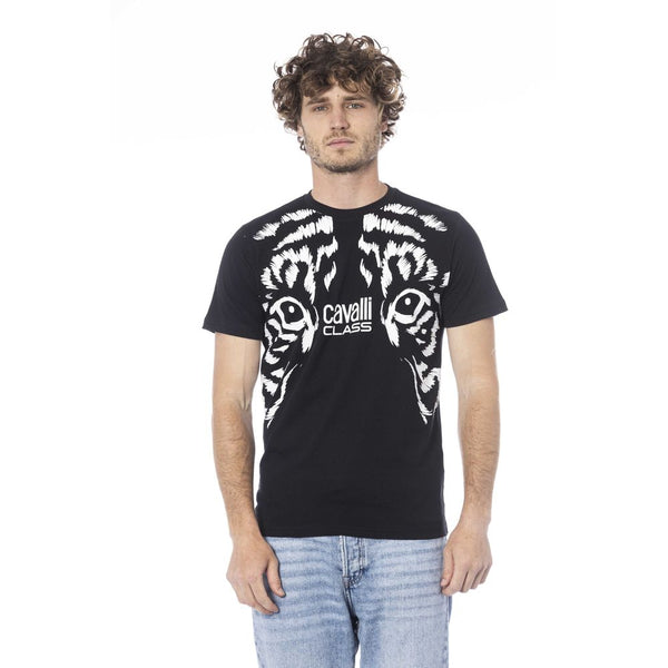 Black Cotton Men T-Shirt