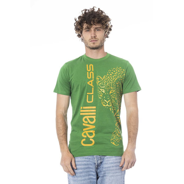 Green Cotton Men T-Shirt