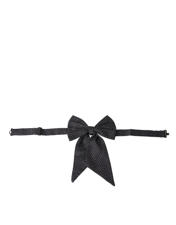 Black Ribbon Silk Adjustable Neck Bow Tie