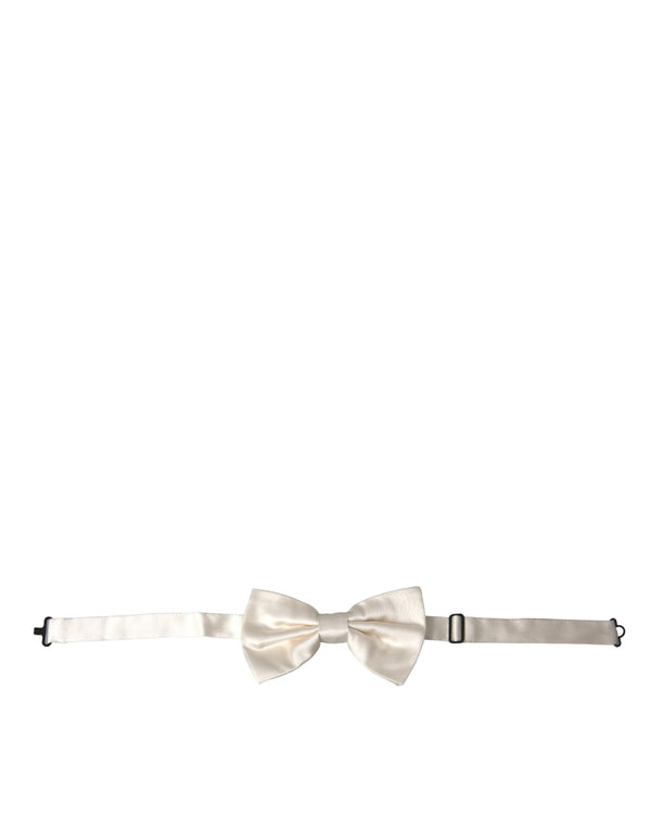 Off White Silk Adjustable Neck Men Bow Tie