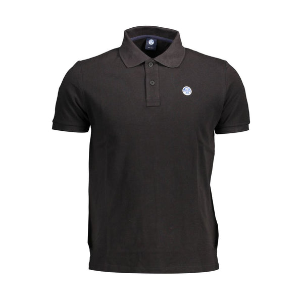 Black Cotton Men Polo Shirt