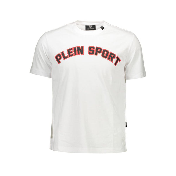 Sporty Elegance White Cotton T-Shirt