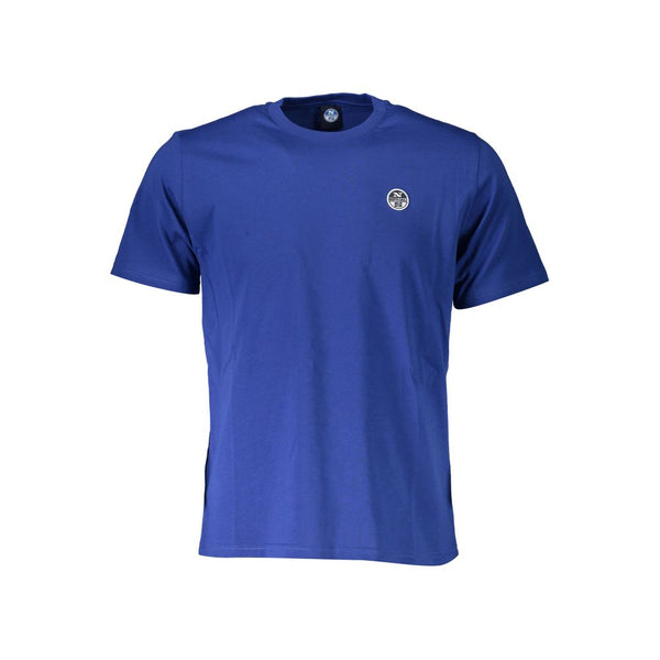 Chic Blue Cotton Tee with Iconic Logo