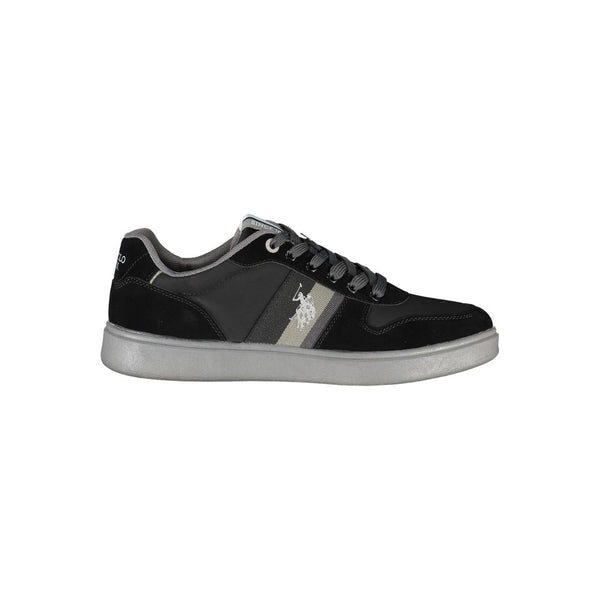 Sleek Black Lace-Up Sneakers with Contrast Details