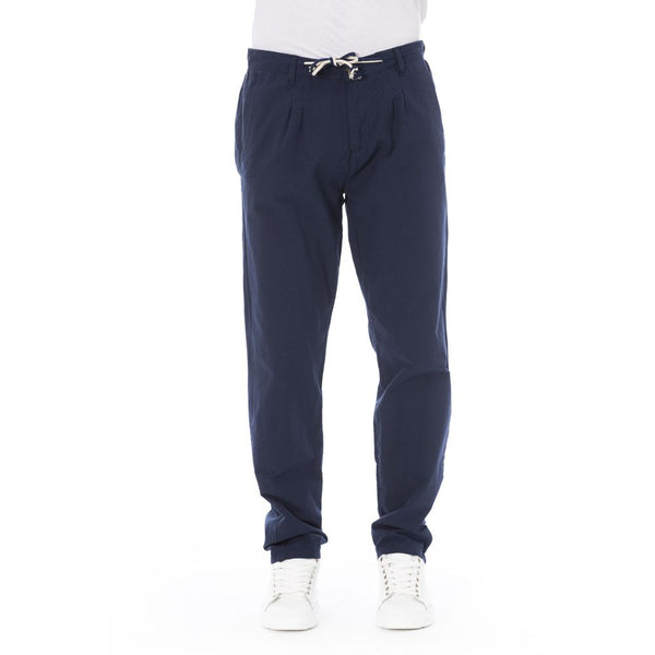 Blue Cotton Men Chino Pants