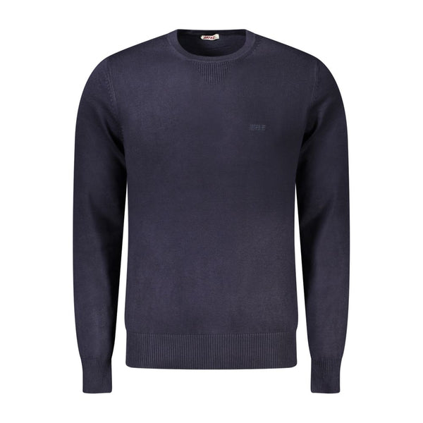 Blue Viscose Men Sweater