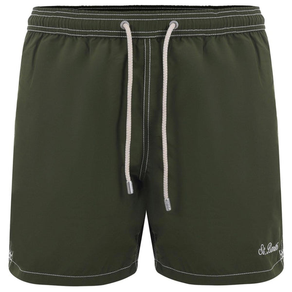 Green Polyester Men's Swim Trunk