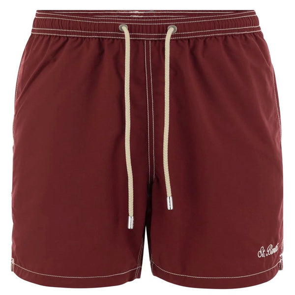 Red Polyester Men's Swim Trunk