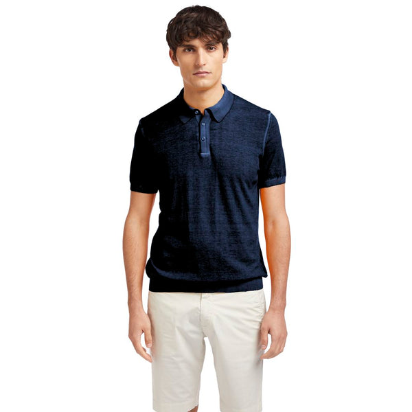 Blue Cotton Polo Shirt