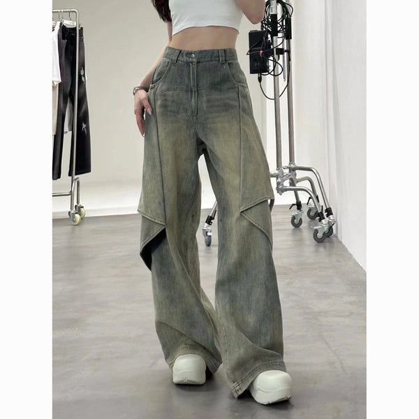 High Street Wide Leg Pants Design High Fashion Brand Loose Straight Pants