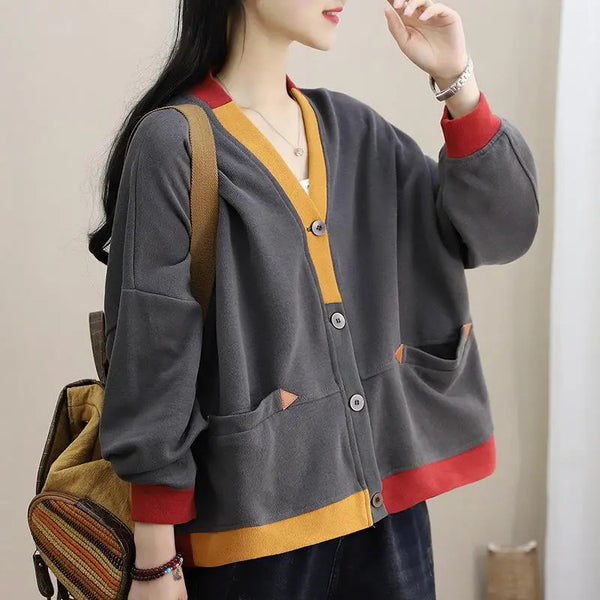 Autumn And Winter Loose Outside Wear Lazy Style Korean Version Design Sense Of Niche Cardigan