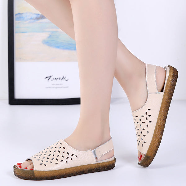 Hollow-out Plus Size Women's Sandals Korean Style Sandals Pregnant Women