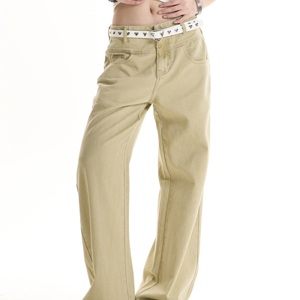 Women's Solid Color American Retro Hot Girl Jeans